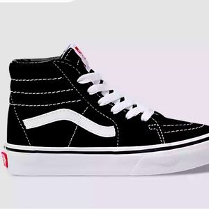 VANS KIDS SK8-HI SHOE BLACK/WHITE Size 3.5 kids or 5 Women Great Condition